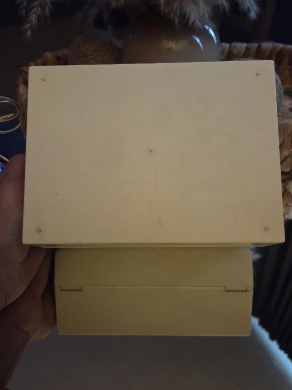 Vintage 70s Box |  Jewelery Box | Storage With Style |Cream Gold Birds Vanity